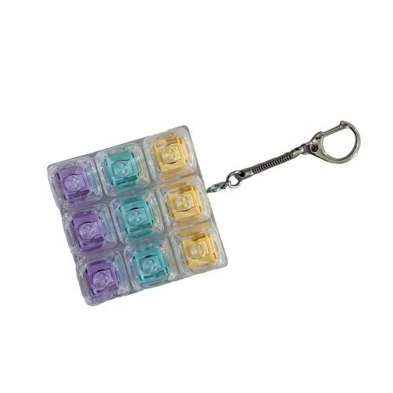 

Клавиатура-фиджет с 9 клавишами и брелоком, клавиатура для снятия стресса, кликер для пальцев, кнопка декомпрессии, сенсорная игрушка, подвеска на рюкзак C