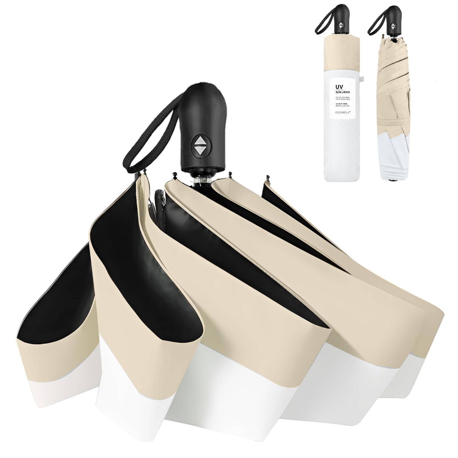 

CICIBELLA Ультралегкий складной УФ-тепло для солнечной и дождливой погоды Складной Автоматическое открывание и защита от солнечных ожогов Тепловой удар Компактный и простой в складывании
