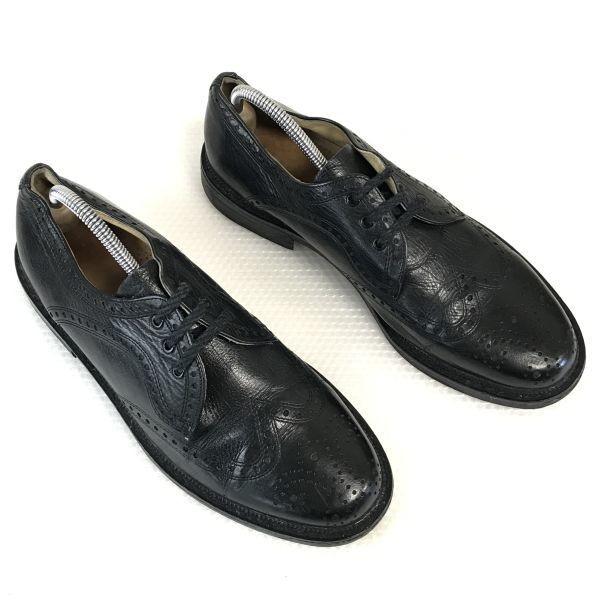 Vintage 80s-90s Made In Germany Lloyd Genuine Leather Wingtip Shoes Size 43 9F 27.5cm Black(USED)