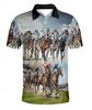 Horse Racing 3D Printed Men's Polo Shirt 2025 New Fashion Button Lapel Short Sleeve Top Summer Marseille