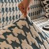 Cozy Houndstooth Check Velvet Sofa Cover All Inclusive Anti-Skid Seat Cushion Furniture Protection Slipcover For Living Room
