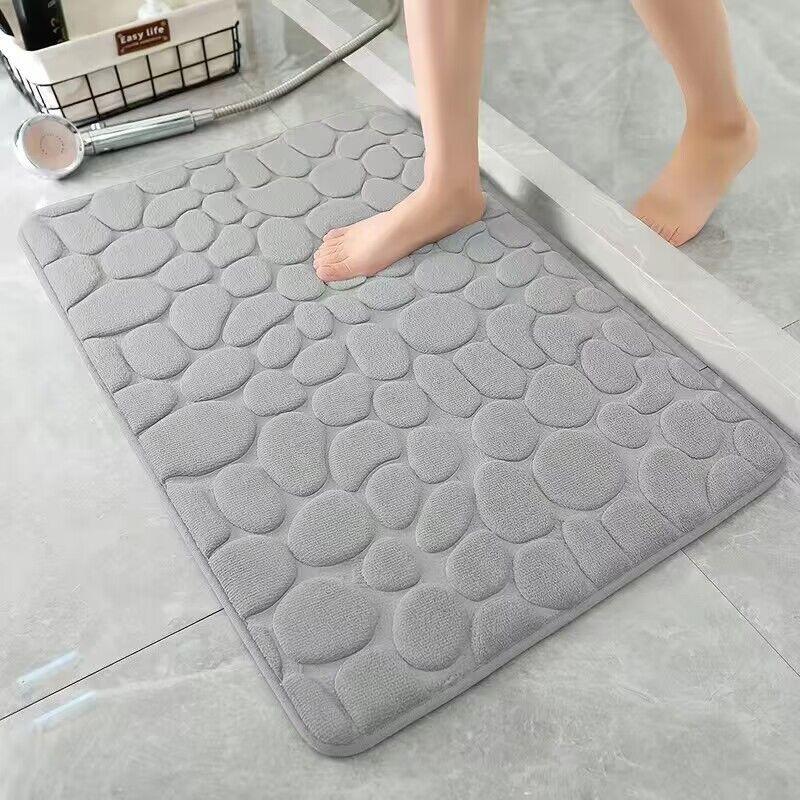 Matte rutschfeste Teppiche Kopfsteinpflaster geprägt Badezimmer Bad in Waschbecken Badewanne Seitenboden Teppich Duschraum Fußmatte Memory Foam