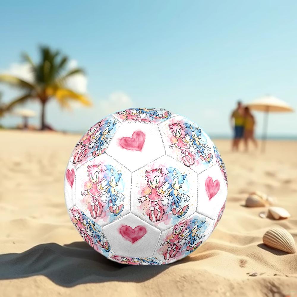 1pc Sonic the Hedgehog Football Soccer Ball Size 5 Indoor Soccer Ball Fashion Colorful  Backyard Game -Great For Sports Fans Gift HE38