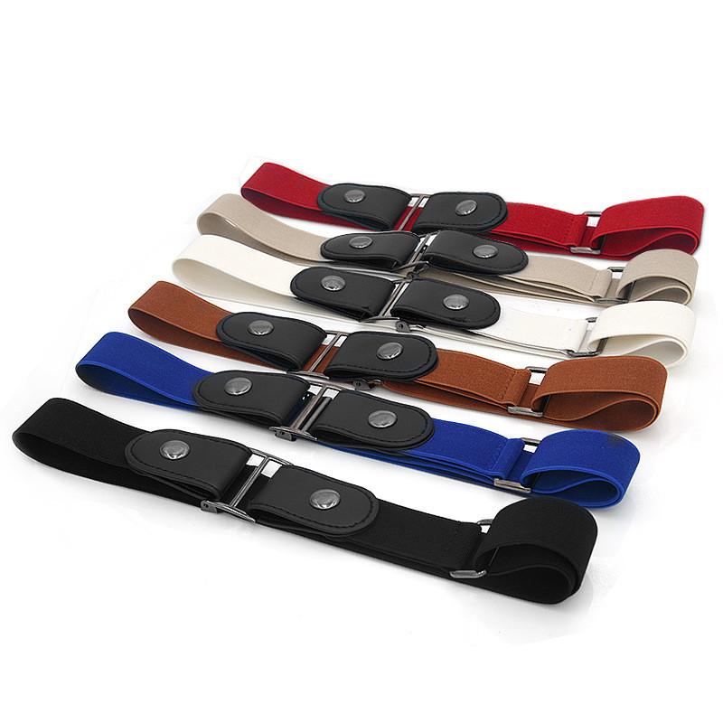 Leather Elastic Belt For Men And Women With Metal Buckle And Adjustable Fit