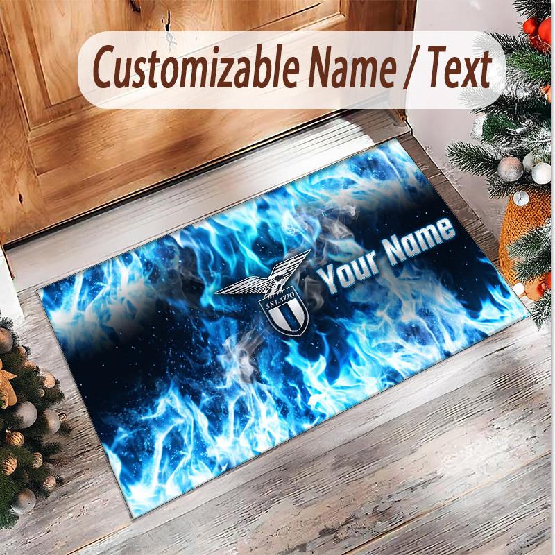Personalized Crystal Velvet Carpet Lazio FC Pattern Non Slip Floor Rug