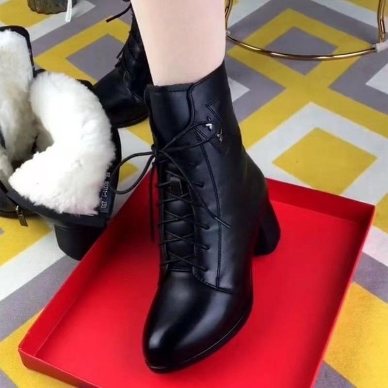 Autumn and Winter Fashion Women's Boots Women's Non-slip Thick Heel Non-slip Warm and Cold-proof Women's Boots