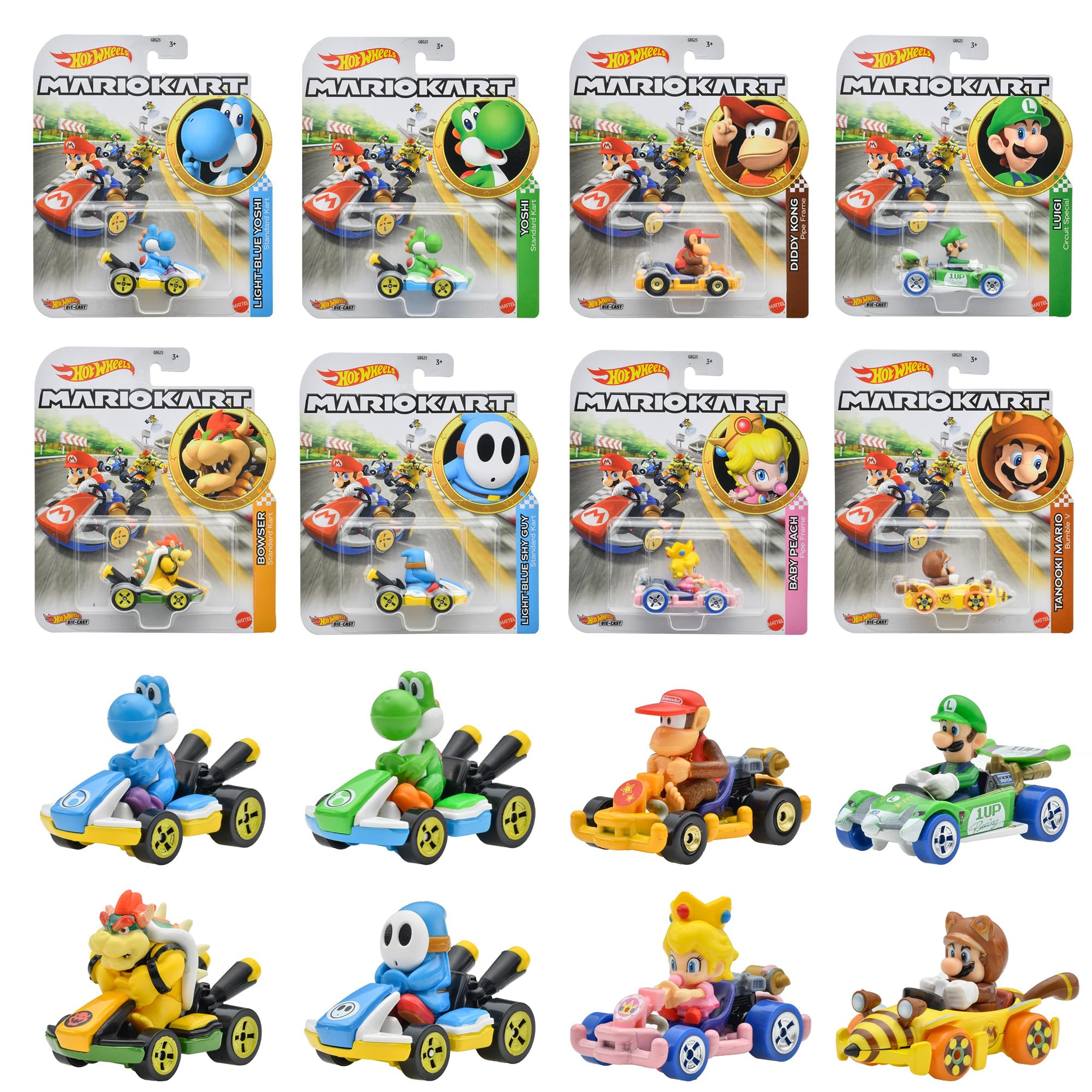 

Hot Wheels Mario Kart Assortment [8 мини-машинок в коробке] [от 3 лет] 988J-GBG25