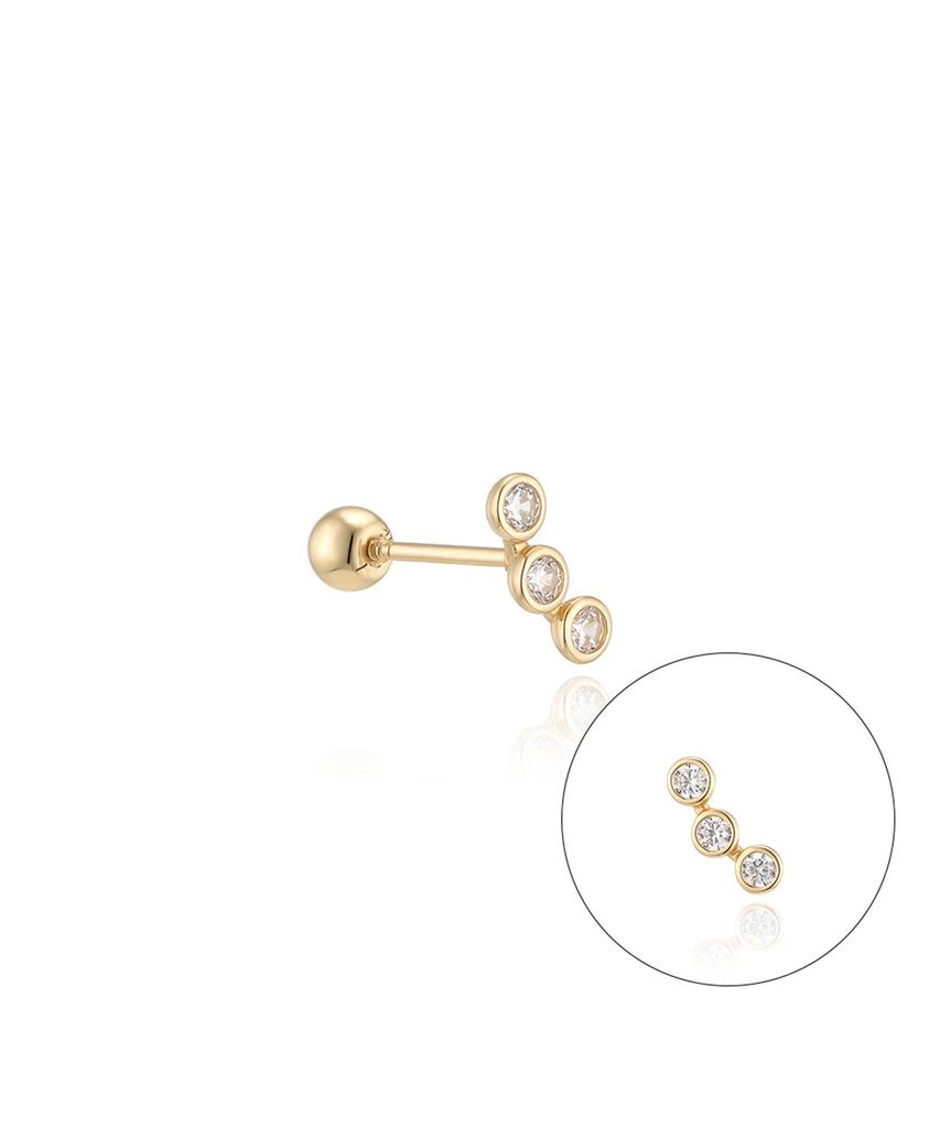 Lloyd Triple Bezel 14K Gold Piercing Lpfp2009G
