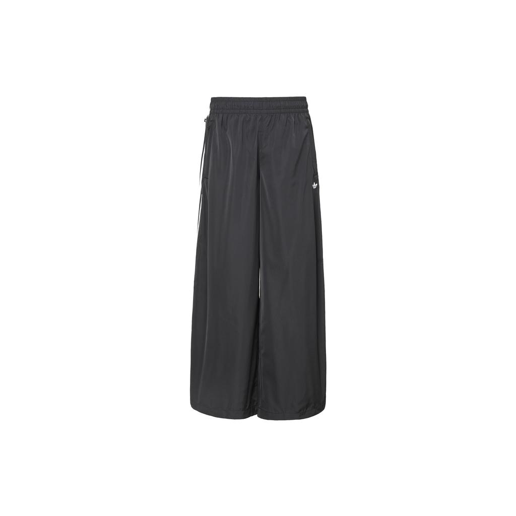 adidas Originals Logo Print Straight Leg High Waist Vintage Loose Casual Pants Women Pants Black IP7137