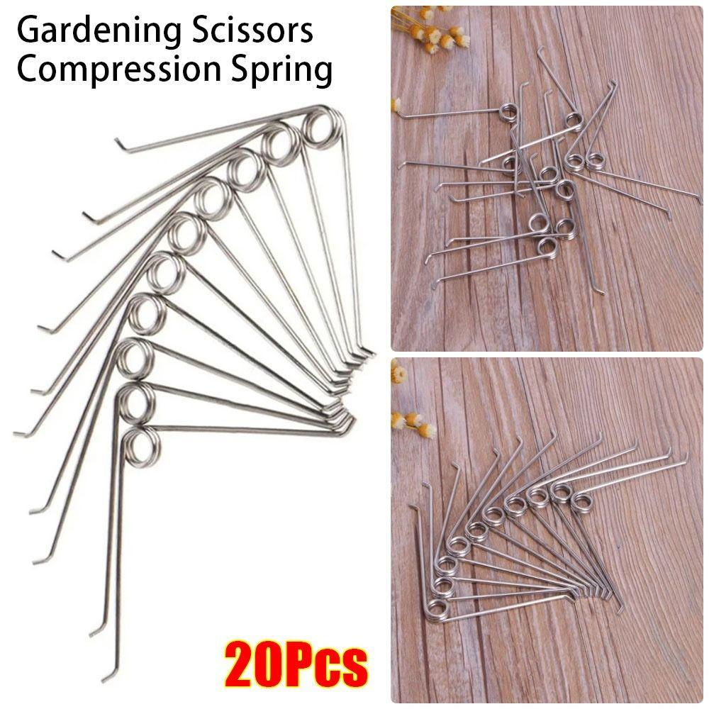 20Pcs New Gardening Hardware Compression Spring Silver Spring Steel Gardening Scissors Accessories V Shape 5x7cm Torsion Spring