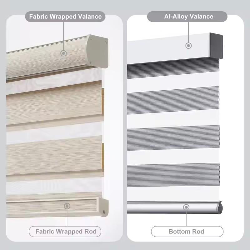 Factory Price Wifi Control Blinds 100%Polyester Double Fabric Connect Alexa Google Homekit Motor Automatic Zebra Blinds For Home