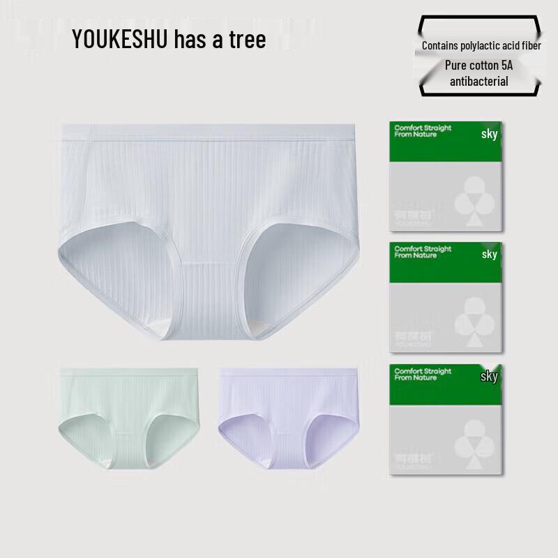 

Youkeshu Women s 5A Anti-bacterial Cotton Silk Crotch Briefs 3-Pack M