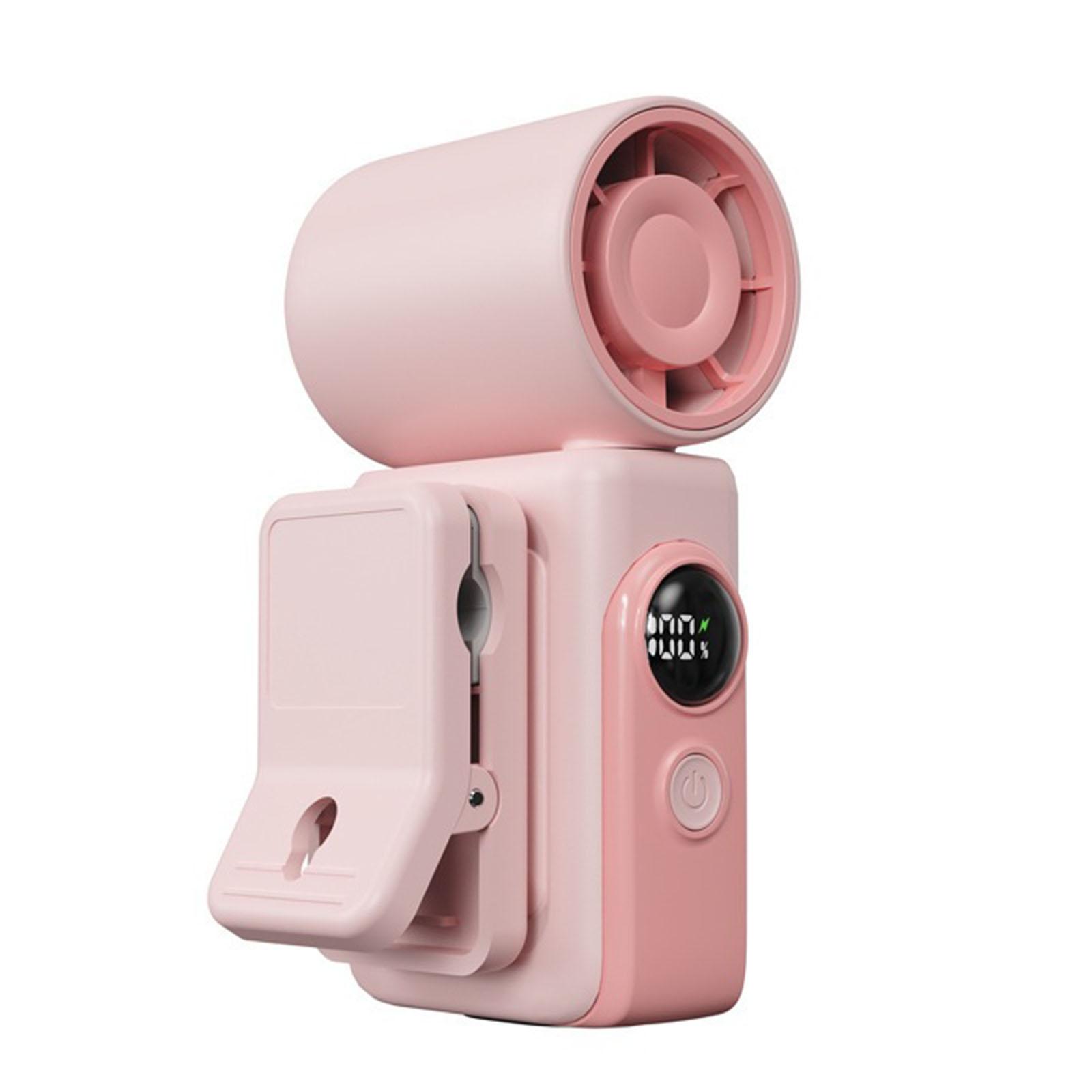 

Type-C ABS Mini Bladeless Cooling Fan 360 Degree Rotation Whirlwind Cooler Clamp Fans 2400mAh for Outdoor & Travel & Office Gift рожевий