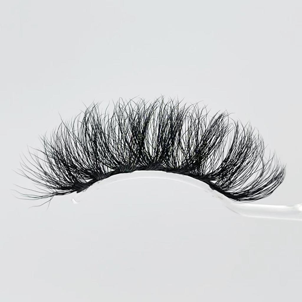 20mm Imitation Mink Eyelashes European And American Eyelashes Thick And Messy Russian Curly Fried Hair False Eyelashes