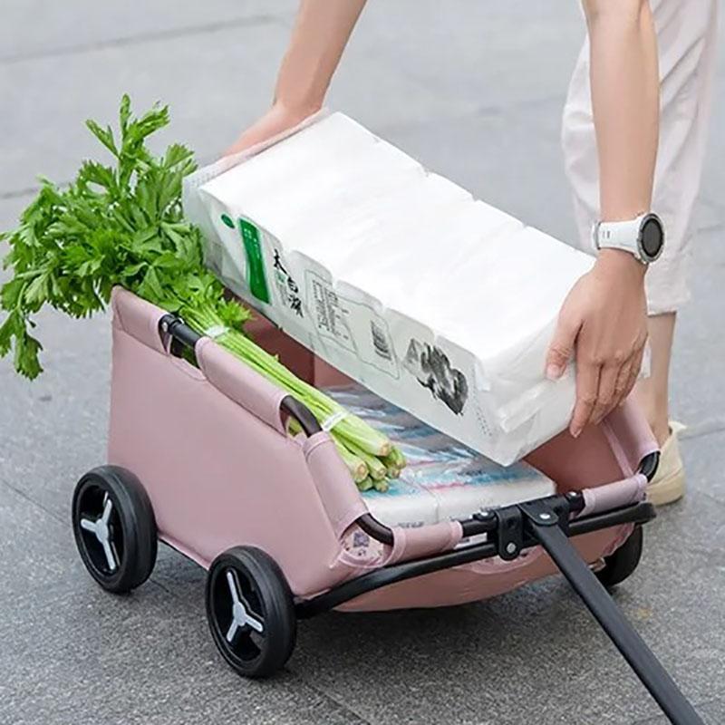 Small Dog Stroller Portable 360 ° Rotate Trolley Multifinonal Chihuahuas Pet Dog Carriers Supplies Folding Cart with Wheels