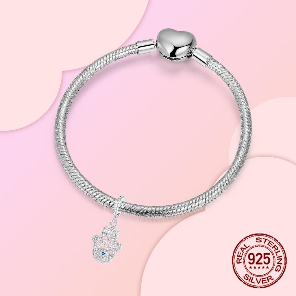 Copper Hand of Fatima Evil Eye Amulet Talisman Pendant Charm Compatible With Authentic Charm Bracelets Women Do It Yourself Jewellery Gift