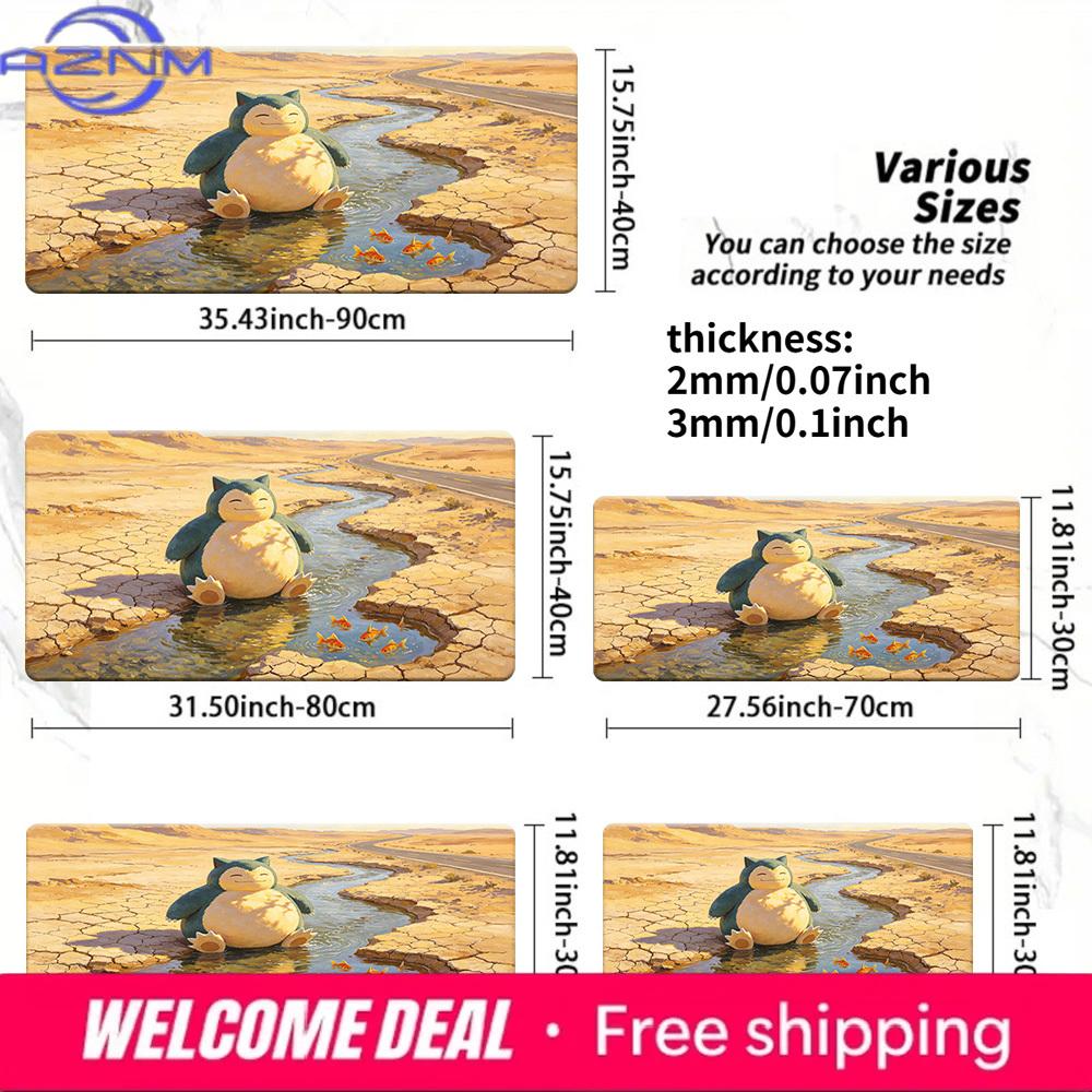 Snorlax Desert Stream Gaming Mouse Pad with NonSlip Rubber Base 30x80x0.2cm