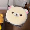 Rilakkuma Plush Round Chair Seat Cushion Washable Removable Cute Cartoon Bear Chair Pad Seat Mat For Student Dorm Office