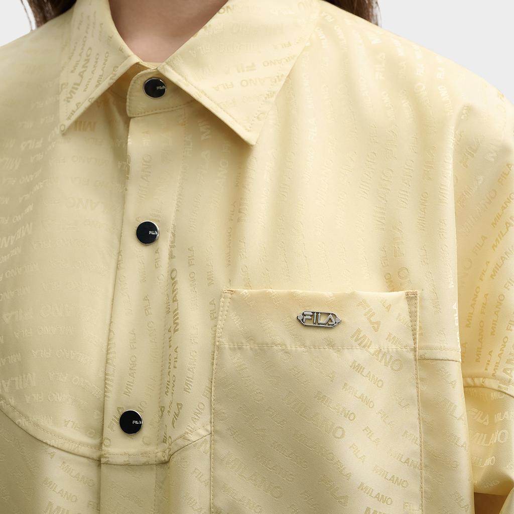 New FILA MILANO Collection Shirt Women's Lightly Mellow Wheat Yellow F11W525402F-YE