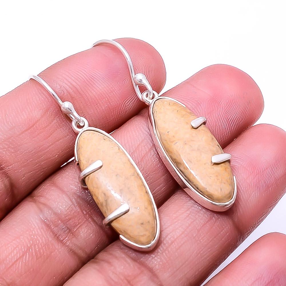

Picture Jasper -Oregon Designer Handmade 925 Sterling Silver Earring 1.64 E33
