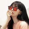 Fashion Square Sunglasses Women Clear Ocean Lens Shades UV400 Men Retro Rivets Decoration Orange Pink Sun Glasses Gafas De Sol