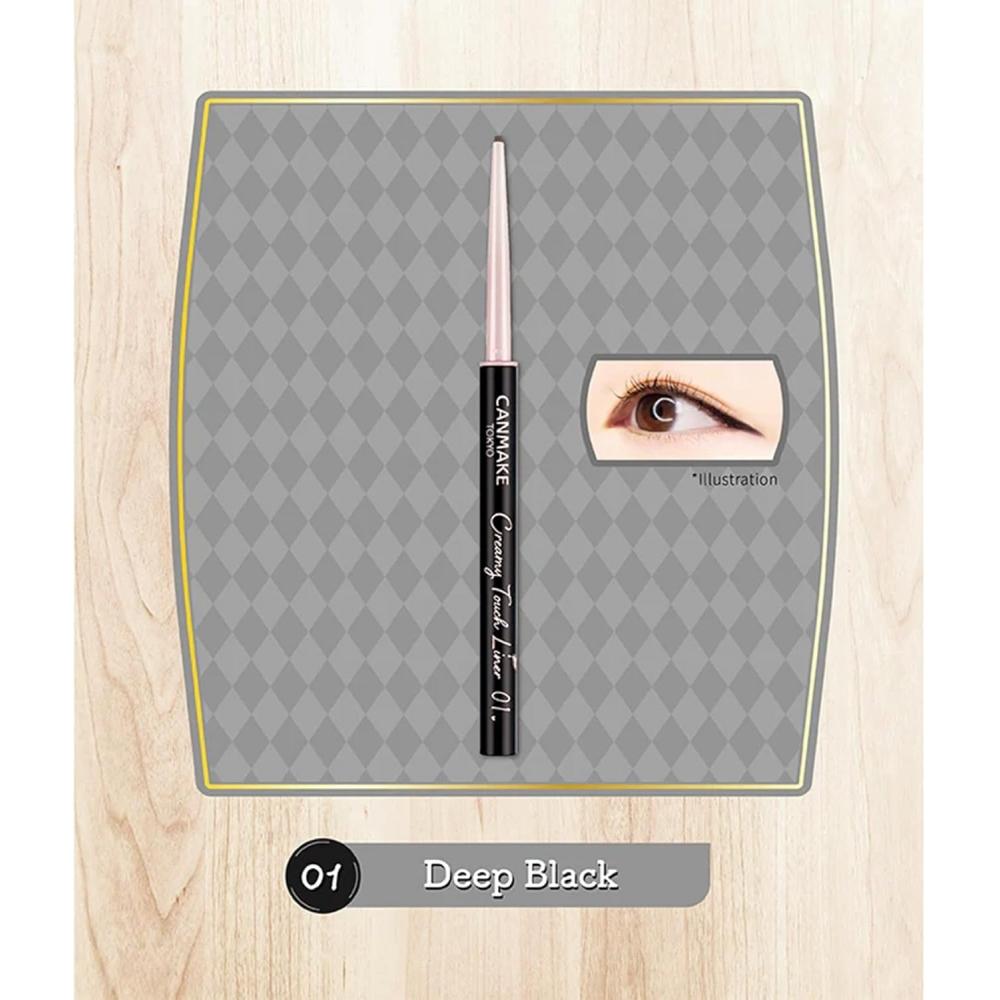 Canmake Creamy Touch Liner Deep Black 01 0.08g 1pc