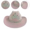 Sequins Cowboy Hats with Diamond Crown Pattern for Proms Banquets Party Sequins Cowboy Hats for Adult Photography