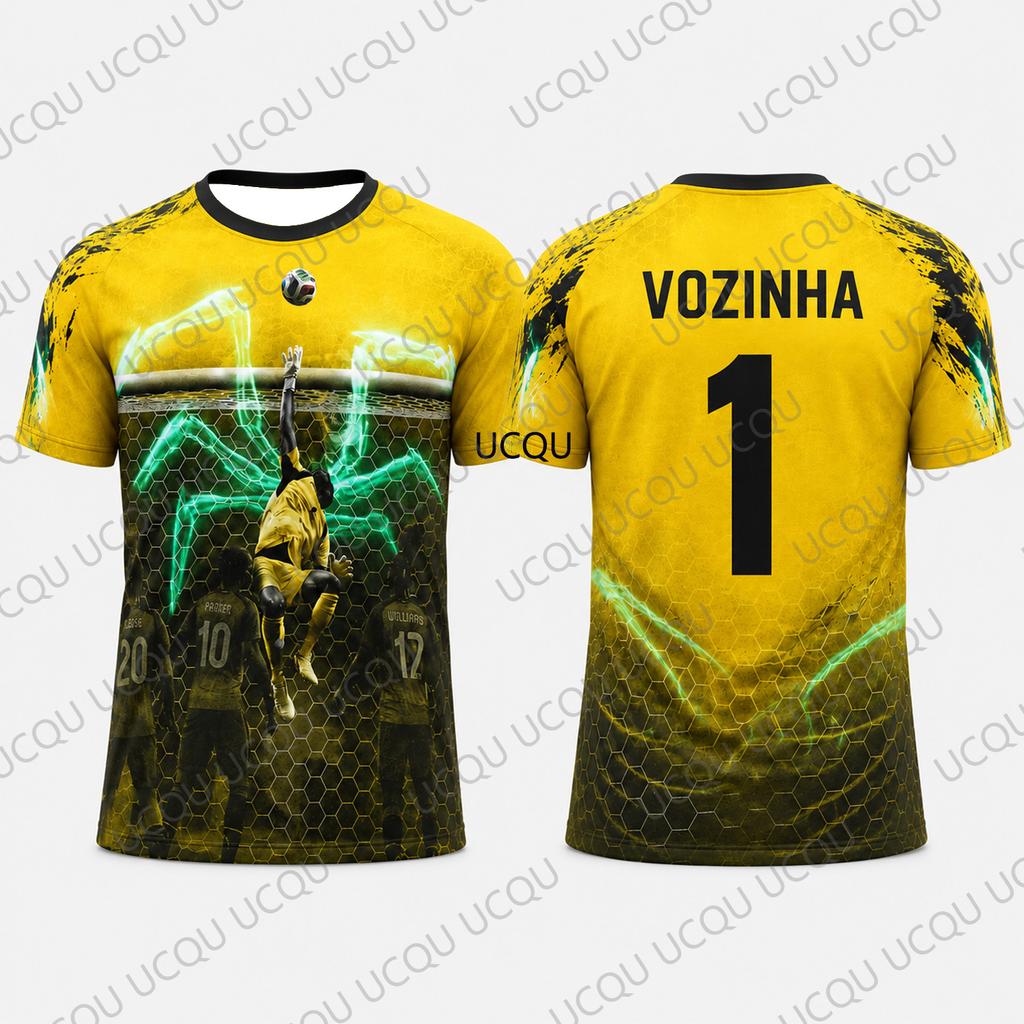 Vozinha 1 Cabo Verde Camiseta de Portero Amarilla Camiseta de Fútbol Hombres Mujeres Niños Secado Rápido Top de Entrenamiento para Aficionados