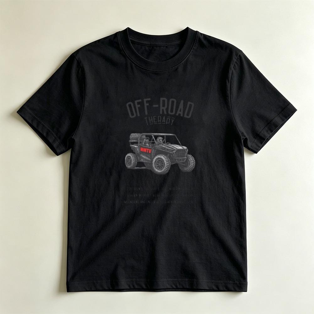 Atv Rider Gift Tshirt Offroad Therapy Rugged Sxs Offroad Vehicle Print Short Sleeve Top Mountain Adventure Casual Tee