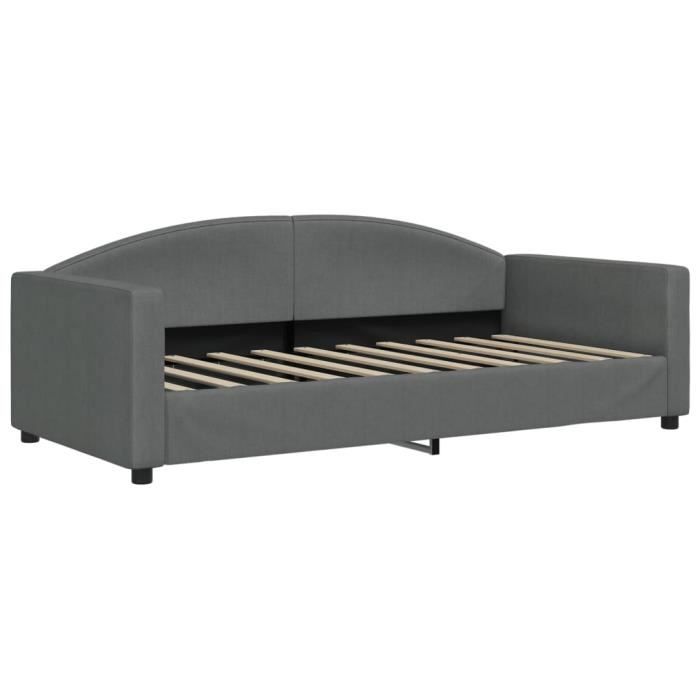 VidaXL Lit de repos gris foncé 90x190 cm tissu 354122