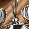 ThreeCompartment Stainless Steel Snack Stand with Bowls Polished Serving Bowl