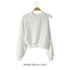 New Arrivals Open Run Women Loose Fit Long Sleeve Sweatshirt Shoulder Cut Ribbed