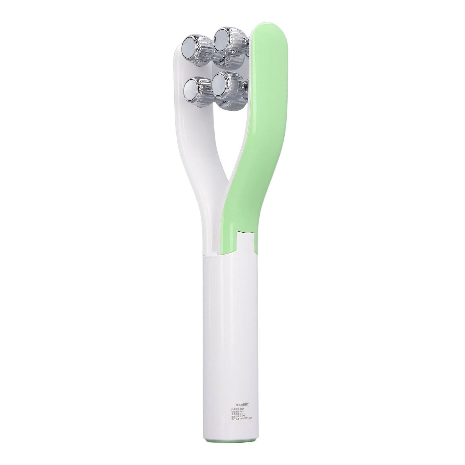 

RF Facial Massage Roller 3 Levels Microcurrent Tightening Lifting Y Shaped 3D Face Massage Tool Light Green