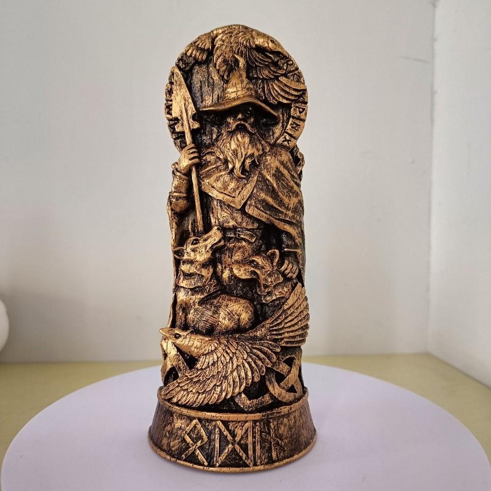 Resin Crafts Nordic Gods Sculpture Retro Myths and Legends Statue Gift for Mythology Lovers