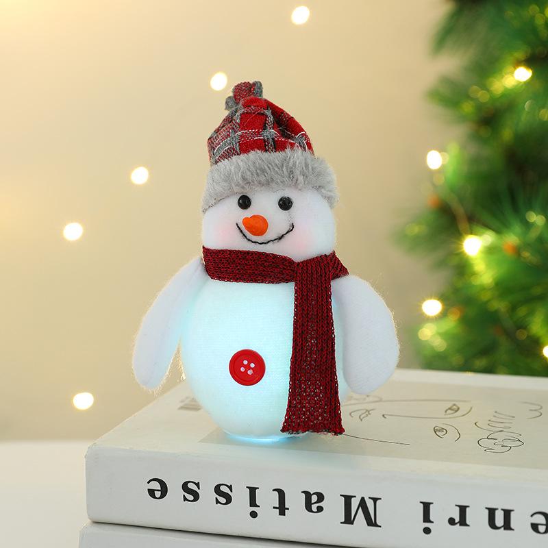 Christmas Snowman & Santa Claus Luminous Deer Figurine Ornament