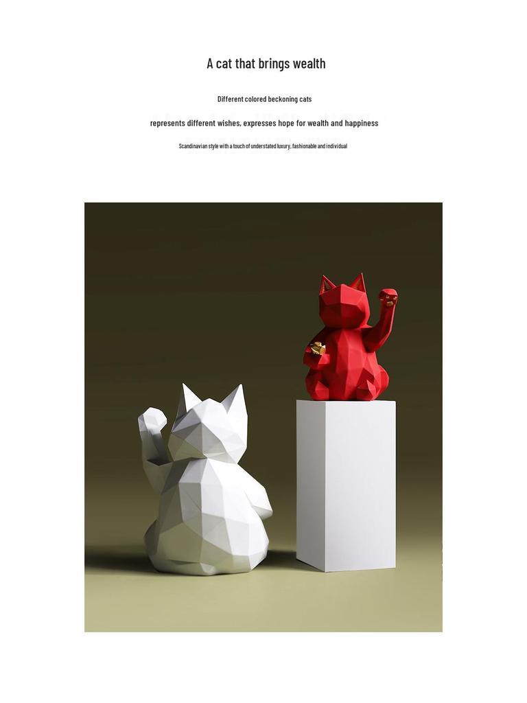 Fortune Cat Resin Craft for Home or Store Decoration