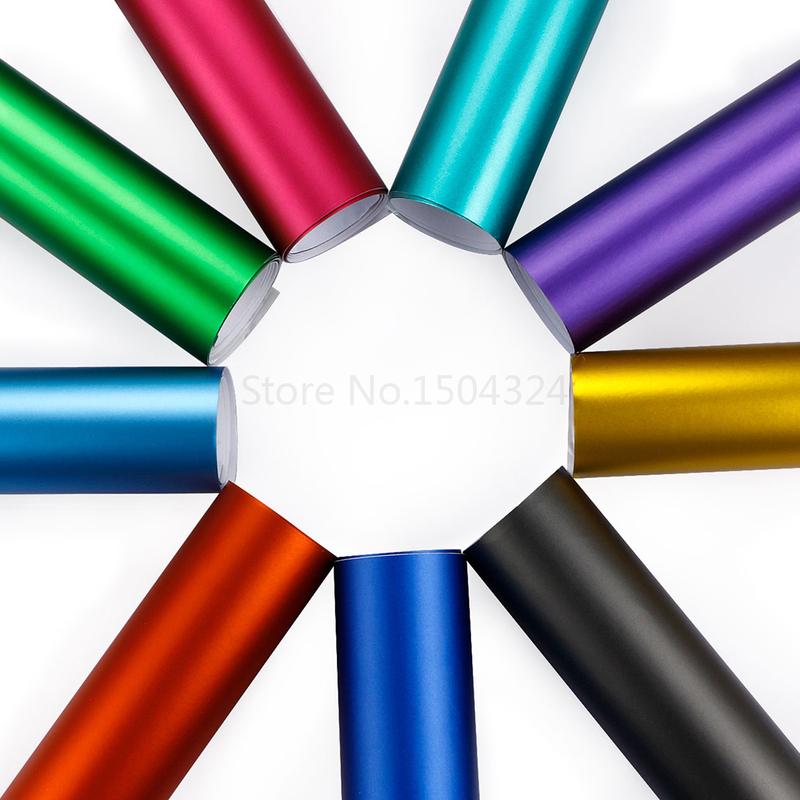 152*10/20cm Matte Satin Chrome Vinyl Wrap Film Stickers and Decals Car Styling Decorative Protective Films for Car Accessories