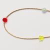 BONBEAU Unique and Fun Charms Gold Beads Long Necklace Color Motif Charm Gold Bead Long Necklace Kitsch Necklace