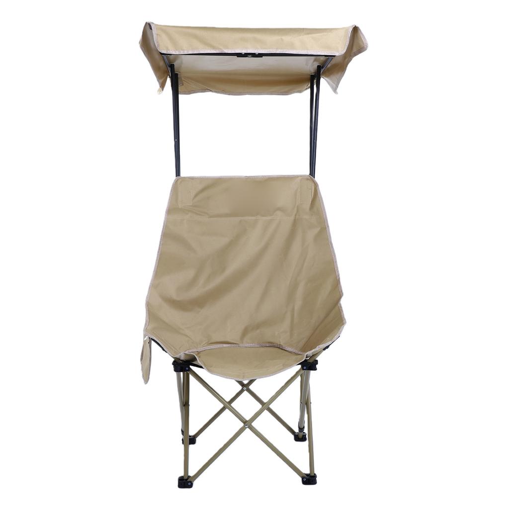 Sedia Pieghevole Portatile con Tettoia Leggera Schienale Alto per Pesca Campeggio Spiaggia