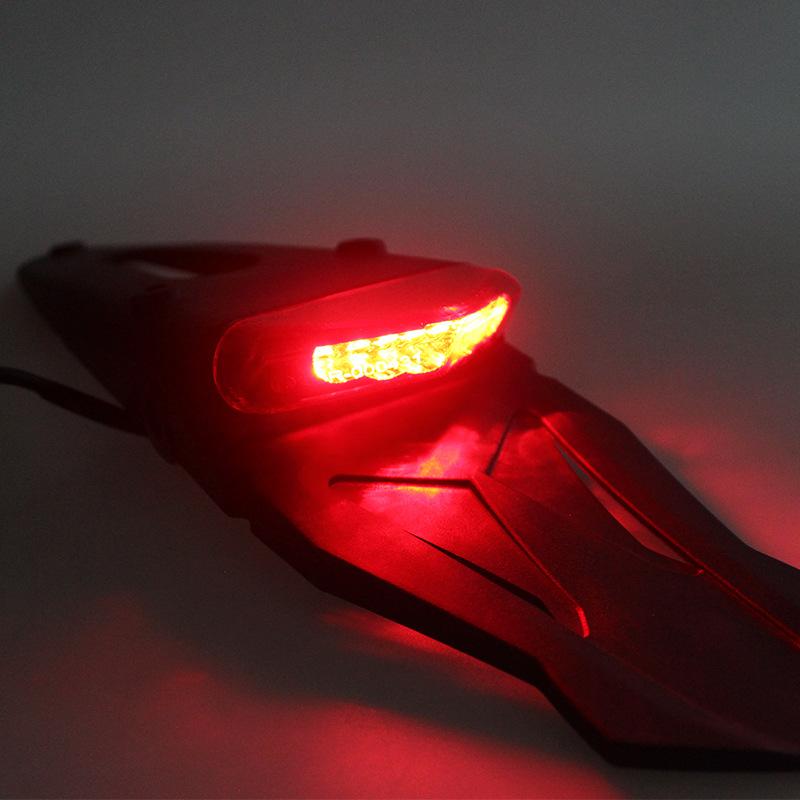 מגני בוץ אחוריים לאופנוע משופץ, רכבי שטח הרריים עם פנסי זנב LED, מגני מים, פנסי לוחית רישוי, פנסי אזהרה