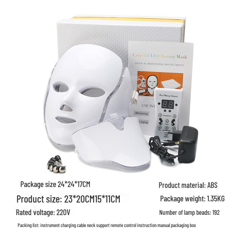 Photon LED Gesichtsmaske: 7-Farben-Lichttherapie zur Hautverjüngung und Massage