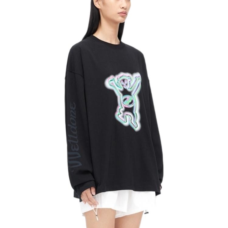 WE11DONE Graphic print Long sleeve T shirt WD-TT3-22-833-U-BK
