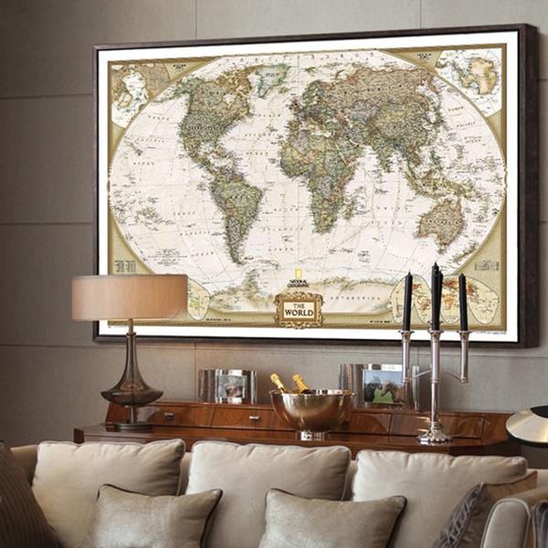 Vintage Retro Paper World Map Poster For Unique Children Gifts And Stylish Wall Decor