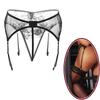 Lace Garter Belt Thong Set for Women Suspender Lingerie with 4 Metal Clips Holder Belts for Stockings+G-string