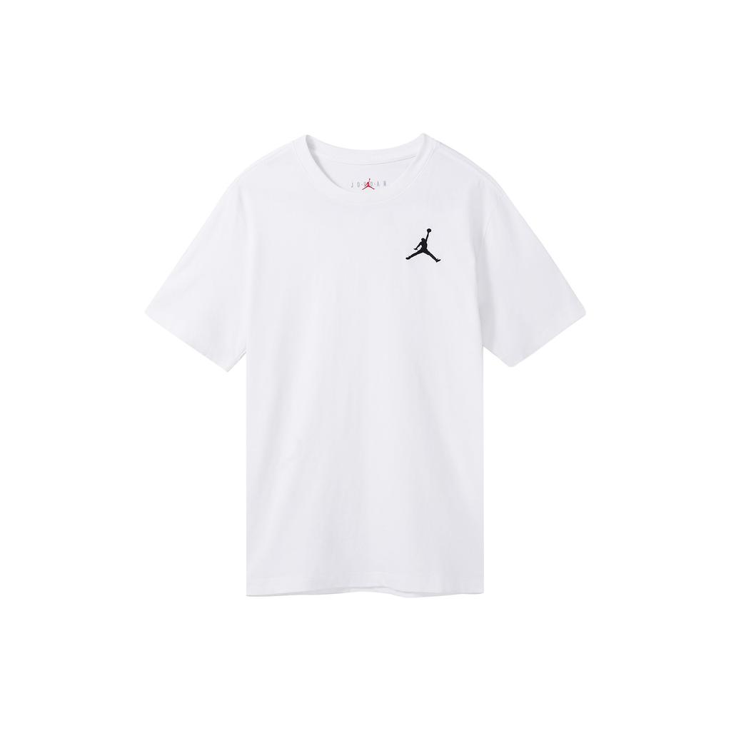 Jordan Jumpman Logo Bestickt Sport Rundhals Kurzarm T-Shirt Herren Oberteile Weiß DC7486-100