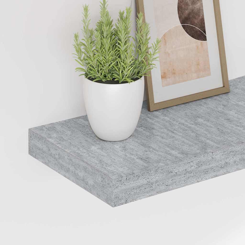 Vidaxl Półki Ścienne, 2 Szt., Szarość Betonu, 60 X 23,5 X 3,8 Cm, Mdf