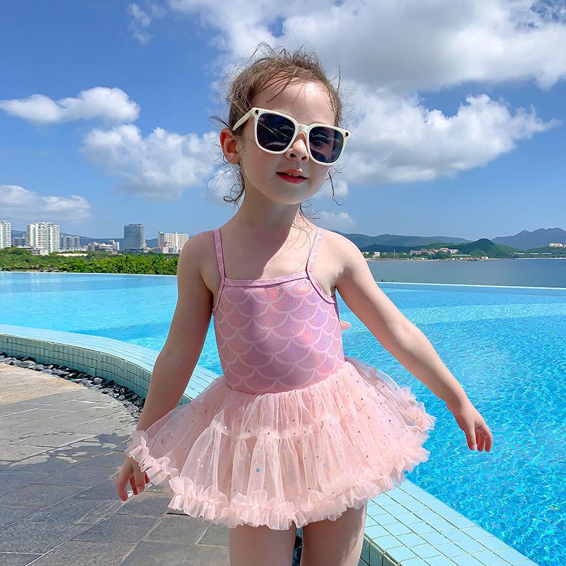 

Милый летний слитный купальник для девочек: Модные купальники принцессы для детей для горячих источников Size 90 (Height ~80cm)