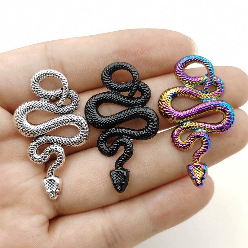 Iridescent Antique Silver Python Pendant