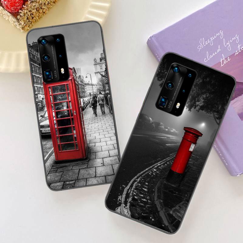 london bus england telephone Soft Clear Phone Case For Huawei P30 Lite P10 P20 P40 P50 Pro Mate 40 Pro 30 20 10 Lite Cover Silic