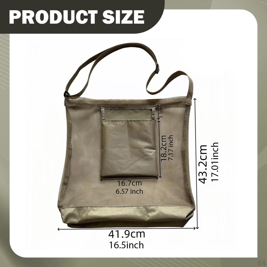Bag Mesh Pouch 16.5x17inch for Outdoor Foraging Accessories Versatile Breathable Foldable with 45.7"